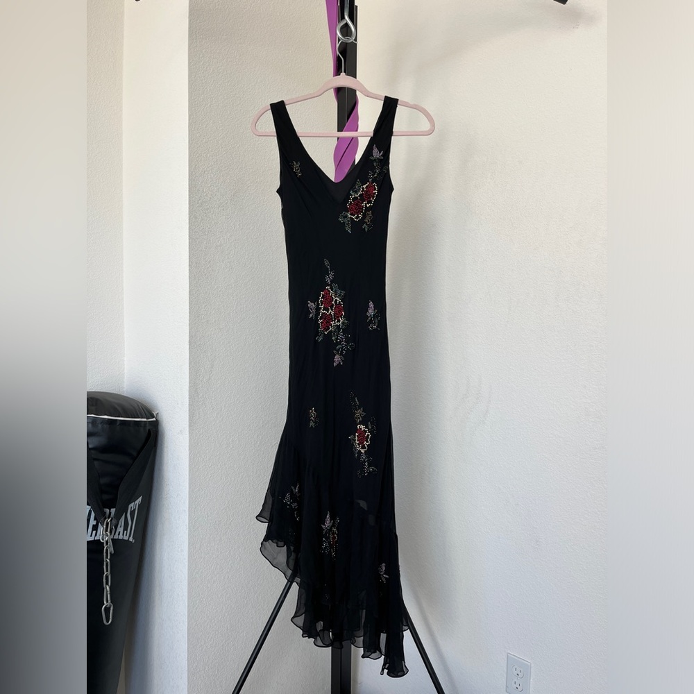Vintage sue wing beaded and embroidered floral dress - Picture 2 of 3